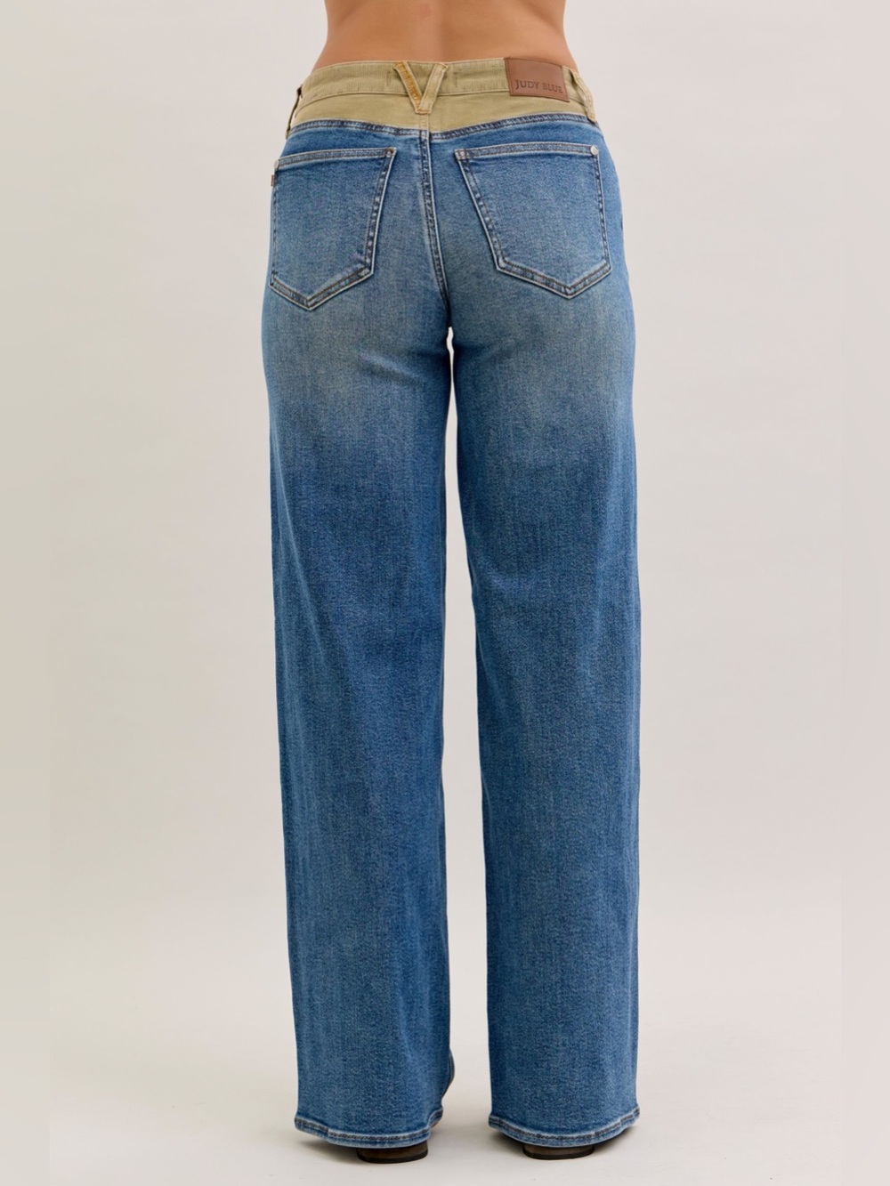 Judy Blue MR Column Straight Jeans with Corduroy Waist - Picture 4 of 11